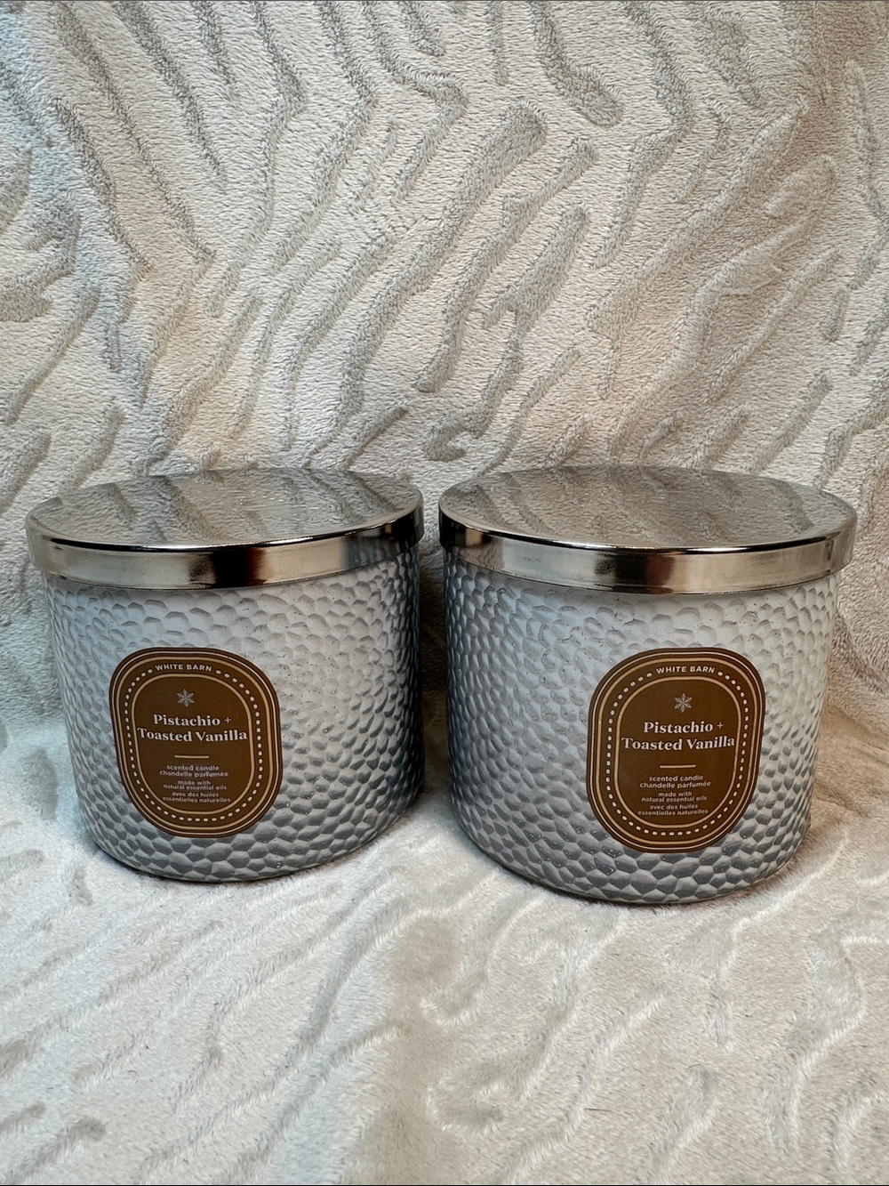 Bath & Body Works 2 Pistachio + Toasted Vanilla 3 Wick Candles